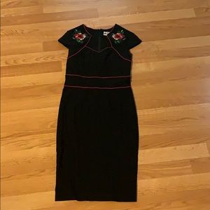 Hell Bunny pinup wiggle dress with red details